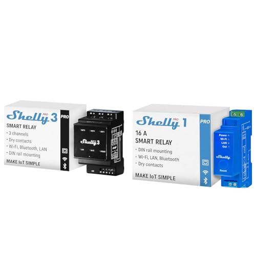 Shelly Pro 3 Wlan & Pro 1 WiFi & Bluetooth 1-Kanal-Smart-Relais-Schalter Hausautomatisierung Kompatibel mit Alexa & Google Home iOS Android App Kein Hub erforderlich Zeitschaltuhr Trockenkontakte Shelly Pro 3 Wlan & Pro 1 WiFi & Bluetooth 1-Kanal-Smart-Relais-Schalter Hausautomatisierung Kompatibel mit Alexa & Google Home iOS Android App Kein Hub erforderlich Zeitschaltuhr Trockenkontakte von Shelly