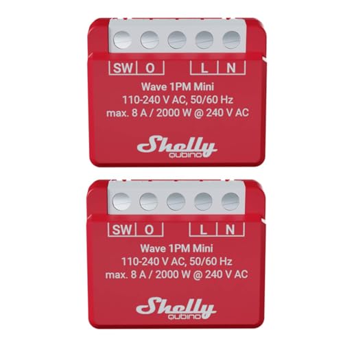 Shelly Qubino Wave 1PM Mini | 2er Pack | Z-wave Smart-Schalter-Relais, 1 Kanal 8 A mit Leistungsmesser | Hausautomation | iOS Android app | Geringer Stromverbrauch Shelly Qubino Wave 1PM Mini | 2er Pack | Z-wave Smart-Schalter-Relais, 1 Kanal 8 A mit Leistungsmesser | Hausautomation | iOS Android app | Geringer Stromverbrauch von Shelly