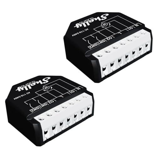 Shelly Qubino Wave Shutter | 2er Pack | Z-Wave-Rollladensteuerung Mit Leistungsmessung 10 A Pro Kanal | Hausautomation | Z-Wave Gateway | Steuerung Des Lamellenwinkels | Positionssteuerung von Shelly