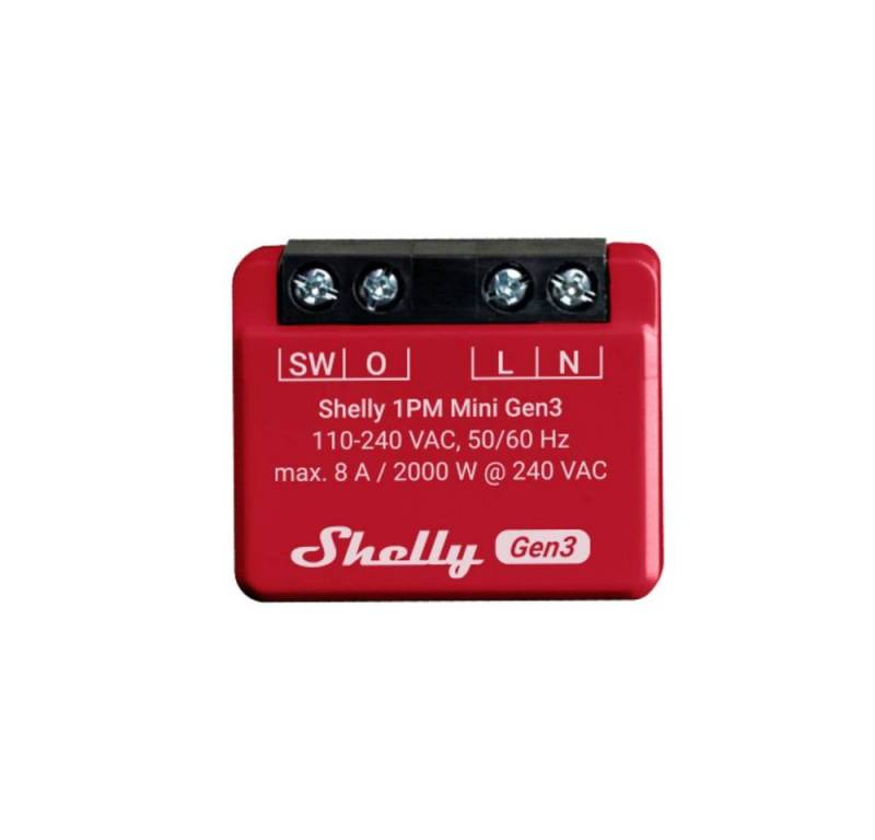 Shelly Relais · max 8A · 1 Kanal · Messfunktion Smart-Home-Steuerelement, mit Messfunktion von Shelly