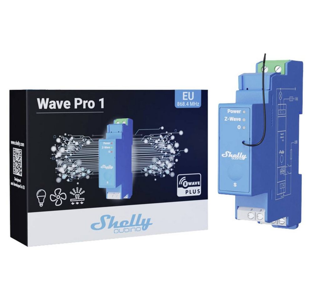 Shelly Relais max. 16 A 1 Phase 1 x 16 A Z-Wave Smart-Home-Zubehör Shelly Relais max. 16 A 1 Phase 1 x 16 A Z-Wave Smart-Home-Zubehör von Shelly