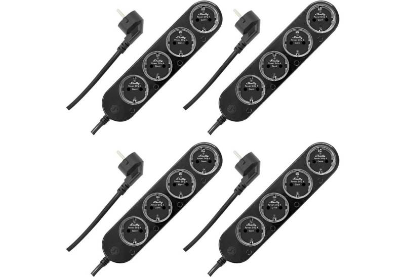 Shelly SHELLY Power Strip 4 Gen4, 4-fach Steckdosenleiste, schwarz, WiFi Smarte Vierfach-Steckdosenleiste Shelly SHELLY Power Strip 4 Gen4, 4-fach Steckdosenleiste, schwarz, WiFi Smarte Vierfach-Steckdosenleiste von Shelly