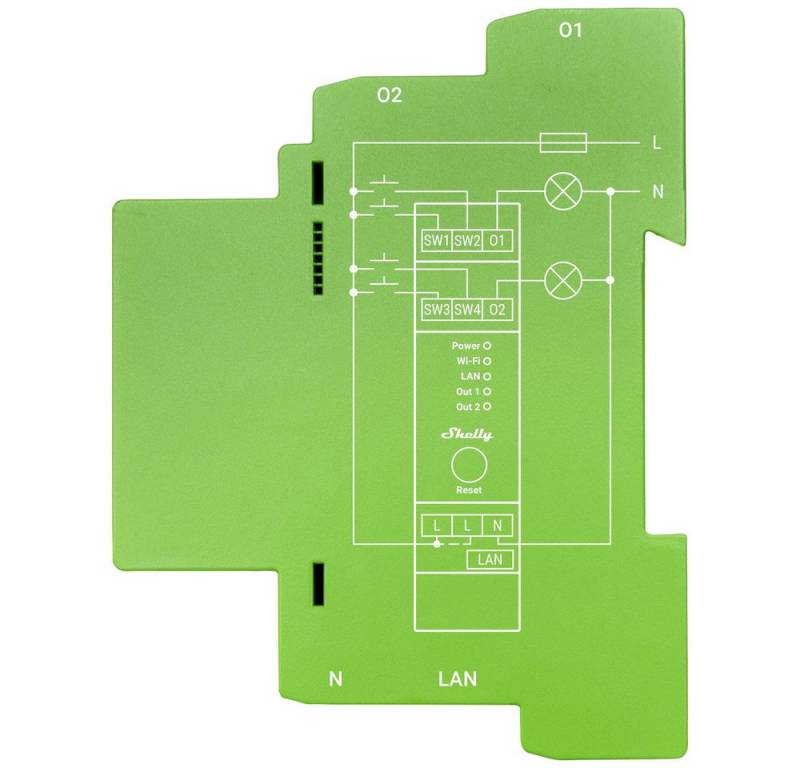 Shelly Shelly Shelly Pro Dimmer 2PM Hutschienenrelais Bluetooth, Wi-Fi Smart-Home-Zubehör von Shelly