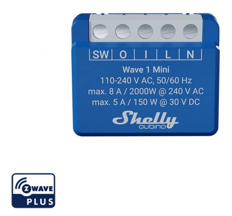 Shelly Shelly Qubino Wave 1 Mini, 1 Kanal Z-Wave Schaltaktor Unterputzschalter von Shelly