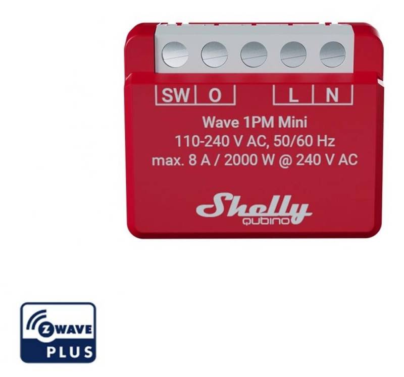Shelly Shelly Qubino Wave 1PM, 1 Kanal Z-Wave Schaltaktor mit Messfunktion Unterputzschalter von Shelly