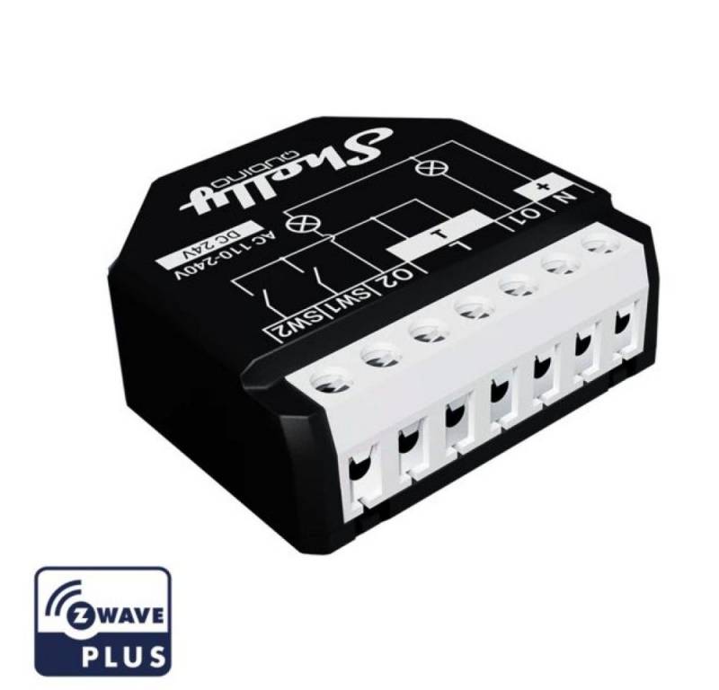 Shelly Shelly Qubino Wave 2PM, Dual Z-Wave Schaltaktor mit Messfunktion Unterputzschalter von Shelly