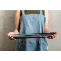 Dunkel Türkis Blau Extra Lange 15 "Ovale Keramik Platte, Abendessen Servierschale, Handgefertigte Ovale Kuchen Oder Sushi Serviertablett." von ShellyClayspot