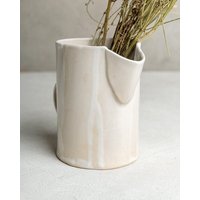 Handgefertigte Weiße Große Blumenvase Keramik, Keramik Weihnachtsgeschenk, Einzigartige Rustikale Dekorative Vase, Moderne Keramikvase, Neues von ShellyClayspot