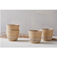 Set Von Vier Keramik Strukturierte Teetassen, Handgefertigte Gelbe Kaffeebecher, Einzigartige Wassergläser/Kaffeetassen Set, Mutter Geschenk von ShellyClayspot