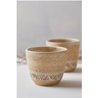 Set Aus Zwei Handgefertigten Rustikalen Keramik-Kaffeetassen, Natürlich Gefertigten Keramikbechern, Gesprenkeltem Keramikbecher-Set Ohne Griff von ShellyClayspot