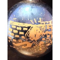 Vintage Blaue Glaskugel Sagt Humpty Dumpty Weihnachtsverzierung von ShellysVintageGifts