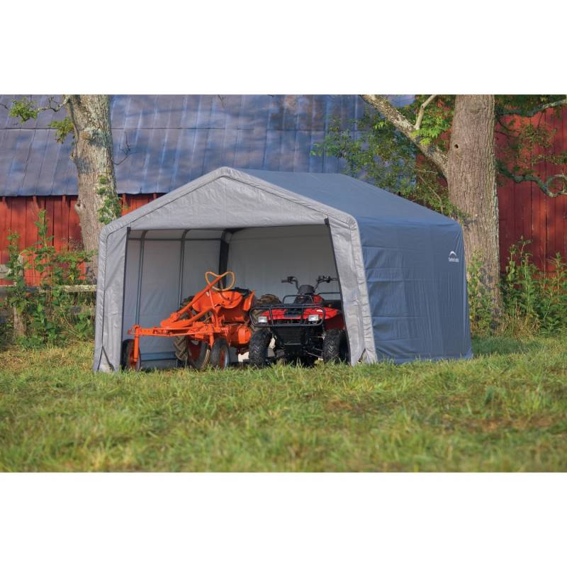 Shelter Logic Metall-Gerätehaus Grau 13,7 m² von Shelter Logic