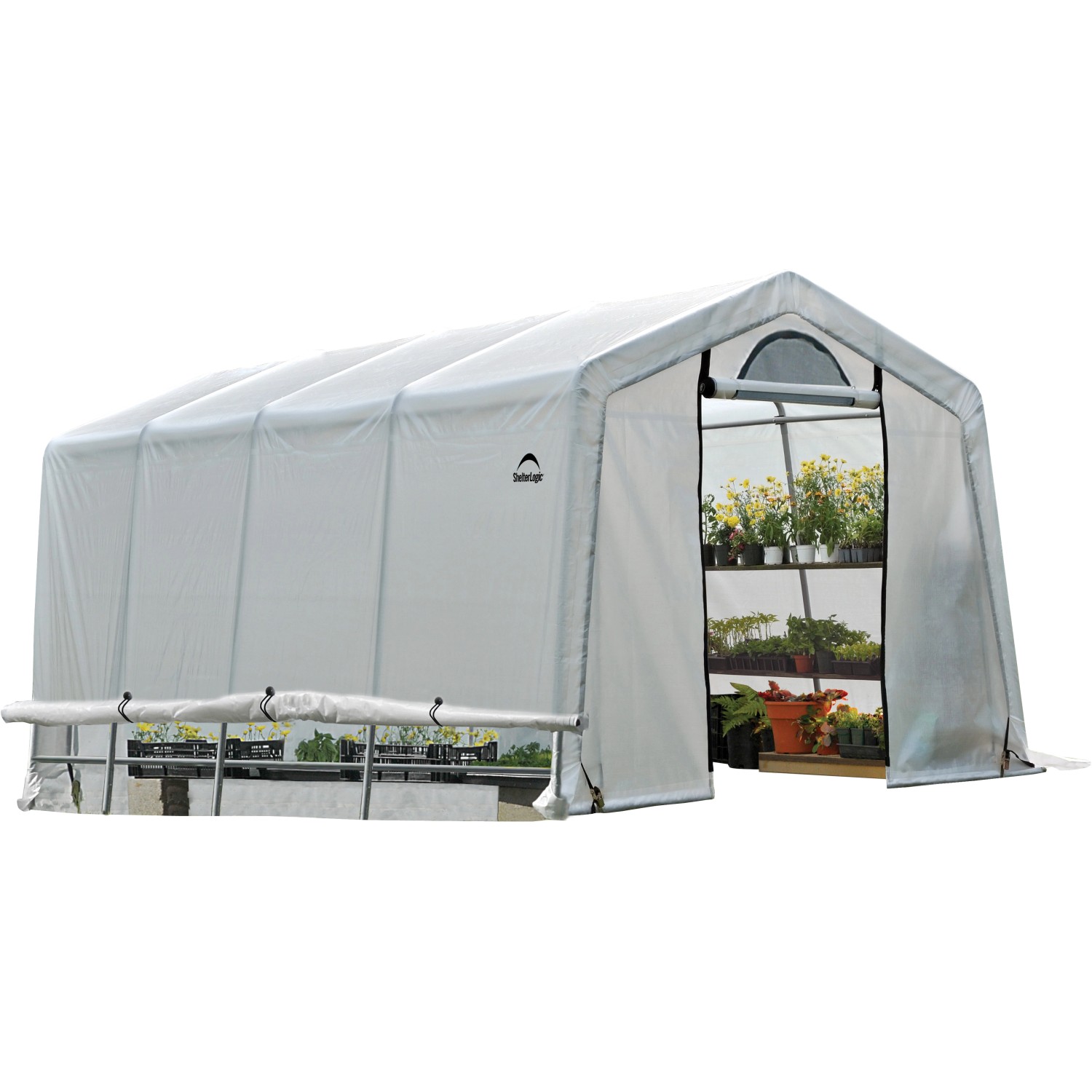 ShelterLogic Gewächshaus 18,3 m² Weiß 610 cm x 300 cm x 240 cm von Shelter Logic