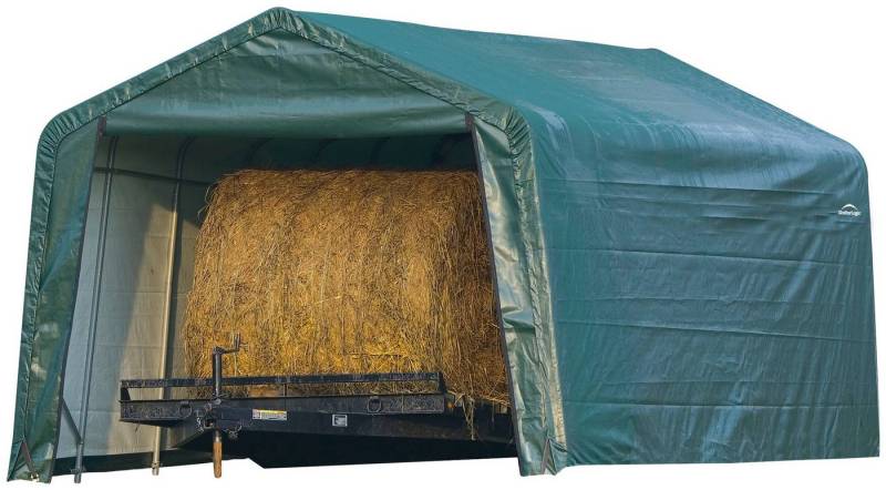 ShelterLogic Foliengerätehaus Folien-Weidezelt, Zeltgarage, Grün, 610x380x260 cm von ShelterLogic