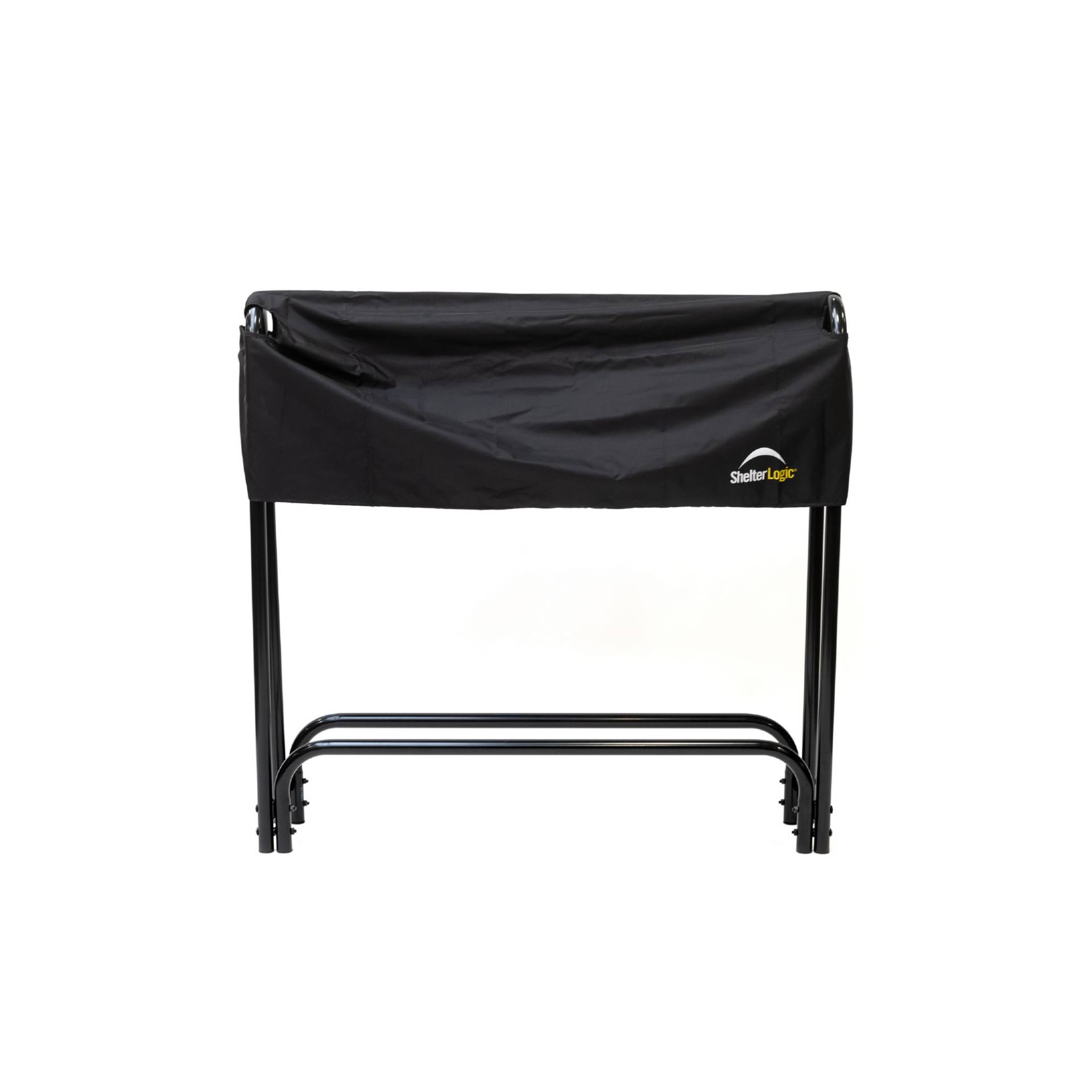 ShelterLogic Kaminholzregal schwarz Stahl inklusive Abdeckung 126 x 25 x 118 cm von Shelterlogic