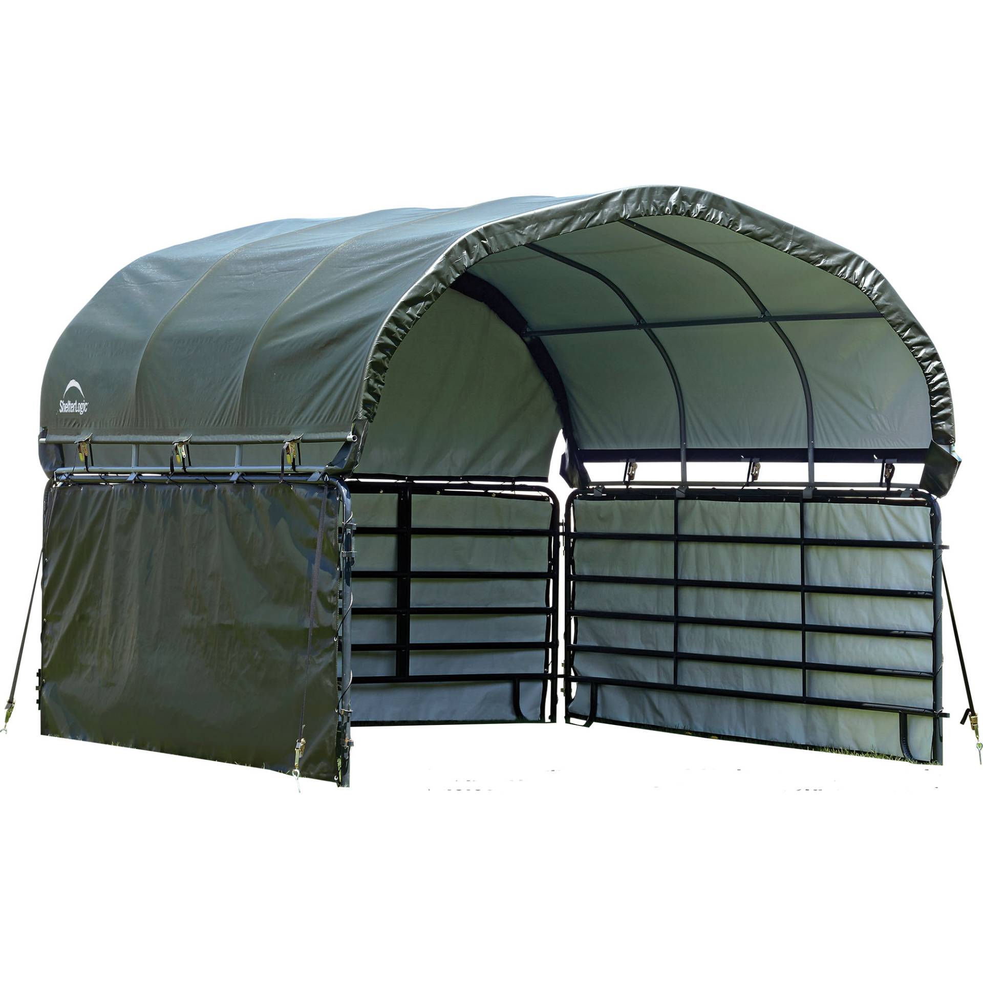 ShelterLogic Seitenverkleidung für Weidezelt ohne Stahlgestell grün Polyethylen 370 x 150 cm von Shelterlogic