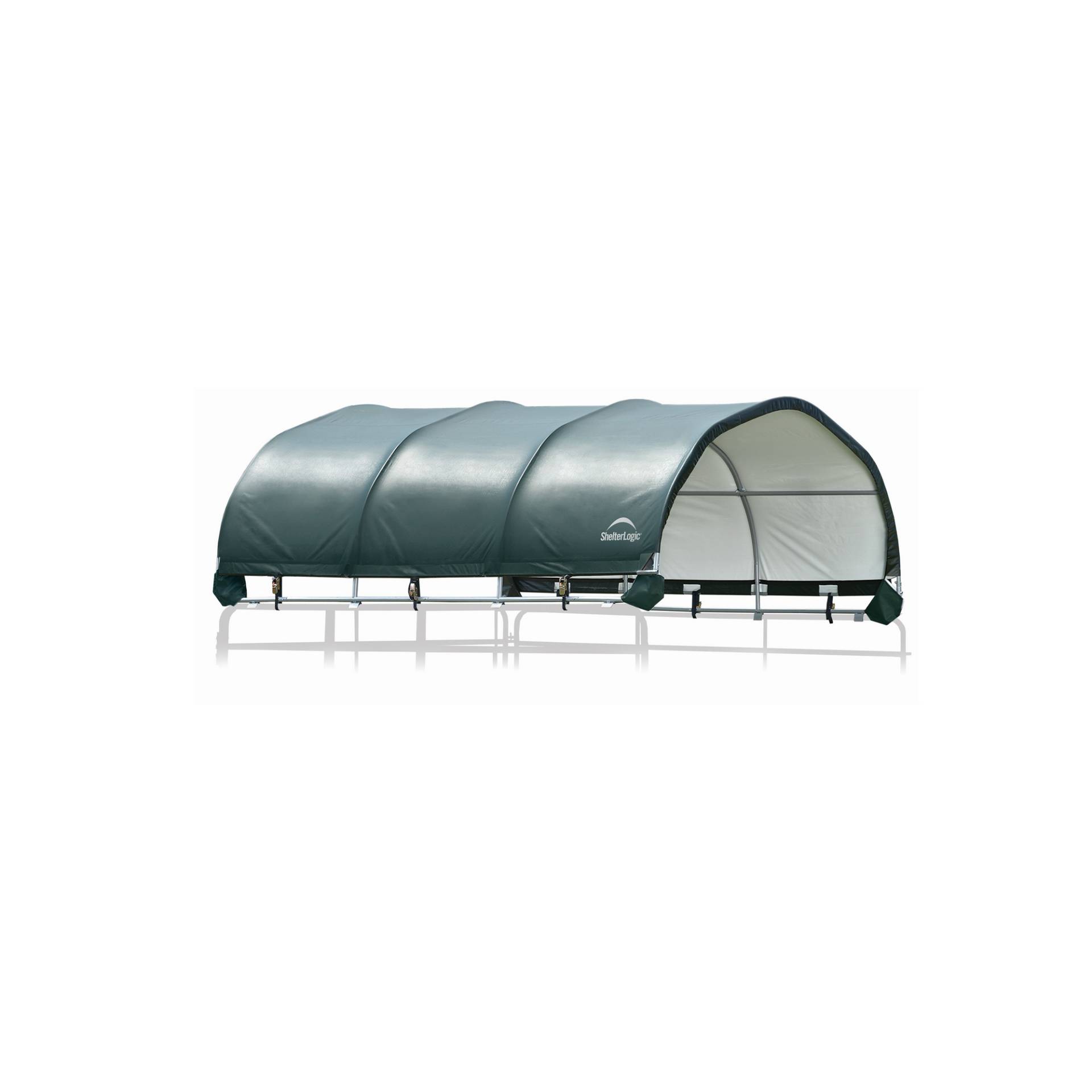 ShelterLogic Weidezelt Überdachung grün 13,7 m² 370 x 370 x 170 cm von Shelterlogic