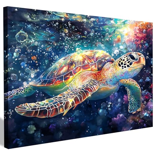 ShengDexin Diamond Painting Erwachsene Schildkröte mit Rahmen Diamant Painting Bilder Tiere Set Home Wall Decoration Festival Gifts 30 × 40 cm von ShengDexin