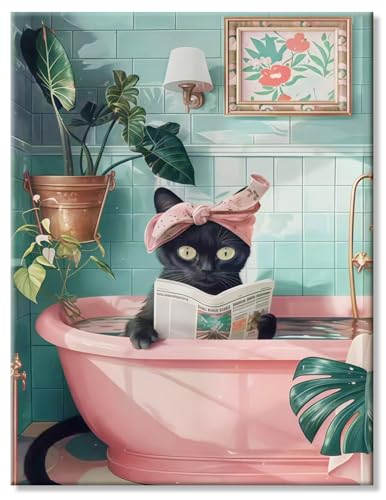 ShengDexin Diamond Painting Katze, Diamond Painting Erwachsene, 5d Diamant Painting Bilder Leinwand 30x40 cm, Geeignet Als Kreativ set für Erwachsene und Entspannen Badezimmer Wanddeko von ShengDexin
