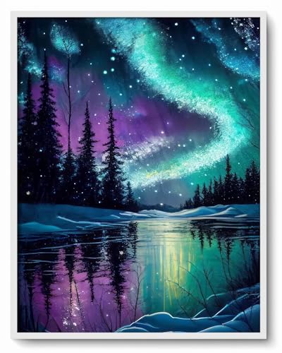 Malen nach Zahlen Erwachsene Mit Rahmen, Malen nach Zahlen Landschaft Nordlicht DIY Handgemalt Ölgemälde Kit Paint by Numbers Adult Mit 3 - Pinseln und Acrylfarbe - 40 X 50 CM Malen nach Zahlen Erwachsene Mit Rahmen, Malen nach Zahlen Landschaft Nordlicht DIY Handgemalt Ölgemälde Kit Paint by Numbers Adult Mit 3 - Pinseln und Acrylfarbe - 40 X 50 CM von ShengDexin