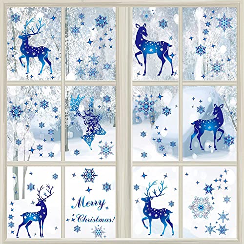 198 Stück Fensterbilder Weihnachten Selbstklebend,Weihnachtsfenster Aufkleber,Aquarell Fensterbilder Weihnachten,Fensterbilder Selbstklebend für Weihnachtsdeko von Shengruili