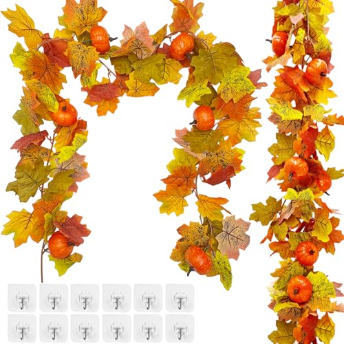 2 Stück Künstliche Herbstgirlande Ahornblätter,Herbst Girlande Ahornblätter,Ahorn Blättergirlande,Herbstblätter Girlande Herbstgirlande für Drinnen Draußen Hochzeits Chmücken,Thanksgiving (Mit Haken) 2 Stück Künstliche Herbstgirlande Ahornblätter,Herbst Girlande Ahornblätter,Ahorn Blättergirlande,Herbstblätter Girlande Herbstgirlande für Drinnen Draußen Hochzeits Chmücken,Thanksgiving (Mit Haken) von Shengruili