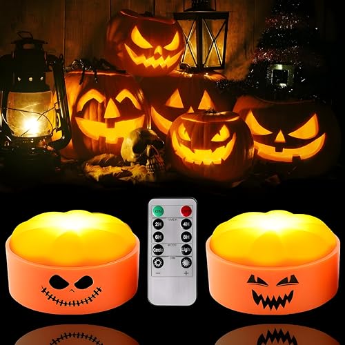 2PCS Halloween LED Kürbis Lichter,Batteriebetriebene LED Kürbis Lichter mit Fernbedienung,Halloween Kürbis LED Lichter,LED Jack-O-Lantern Lichter,Flammenlose Flackern Kürbis Kerzen Halloween 2PCS Halloween LED Kürbis Lichter,Batteriebetriebene LED Kürbis Lichter mit Fernbedienung,Halloween Kürbis LED Lichter,LED Jack-O-Lantern Lichter,Flammenlose Flackern Kürbis Kerzen Halloween von Shengruili
