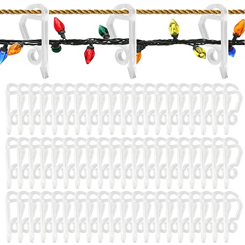 Dachrinnenhaken für Lichterketten,120 Stück Mini Dachrinnenhaken,Kunststoff Dachrinnenhaken,Dachrinnen Clips,Haken Lichterkette,Weihnachtslicht Clips,Haken Weihnachten für Außen Dekorativer Lichter von Shengruili