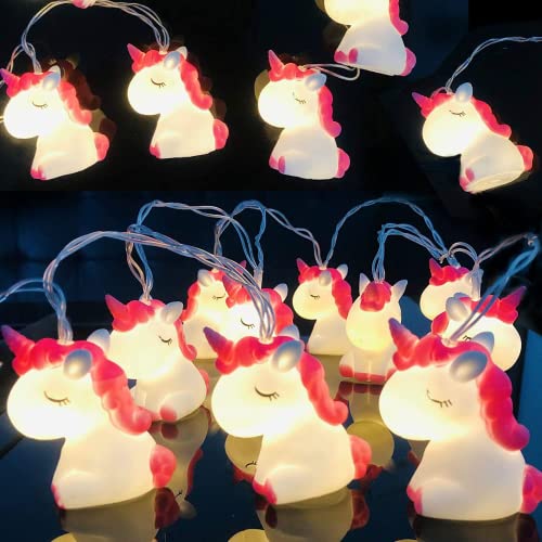 Einhorn Lichterketten,Led Lichterkette Batterie,LED Lichterkette Einhorn Design,Lichterkette Außen Batteriebetrieben,LED Lichterkette Einhorn Design Batteriebetrieben Deko für Garten von Shengruili