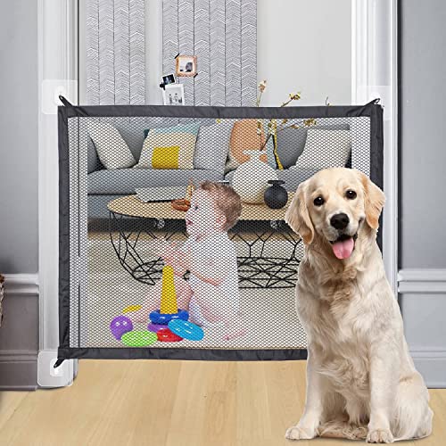 Hundebarrieren,110 x 72 cm Tragbar Hunde Türschutzgitter,Hunde Absperrgitter Türschutzgitter,Absperrgitter für Haustier Hunde Katzen,Faltbar Hundeschutzgitter,Magic Gate Faltbar von Shengruili