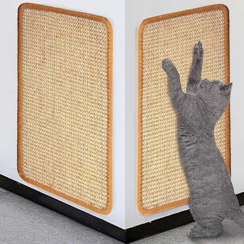 2 Stück Katzenkratzmatte Sisal,Kratzbretter Katze 25x50cm,Natürlich Sisal Kratzteppich Katze,Katze Kratzschutz,Katzenkratzmatte Kratzmatte,Katzenboden Kratzpad,für Sofa Möbel Tür Kratzschutz von Shengruili