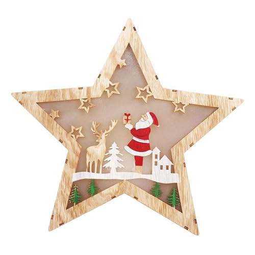 LED Dekoleuchte Stern aus Holz,LED Weihnachtsstern Beleuchtung,Weihnachtsstern Beleuchtung Fensterbeleuchtung,LED Weihnachtsschmuck Holzsterne,Weihnachten Stern Beleuchtung,Weihnachten Ornamente von Shengruili