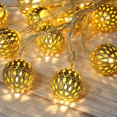 Marokkanische Lichterkette,3M 20LED Kugeln Lichterkette,Orientalische Lichterkette,Marokkanische Weihnachtsbeleuchtung,Marrokanisch Orientalische Deko für Zimmer Hochzeit Ramadan Weihnachtsbaum Deko von Shengruili