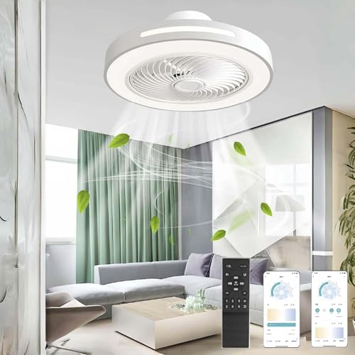 Shengruili Ventilator lampe,Deckenventilator mit LED Licht,Deckenventilator mit Beleuchtung 6 Geschwindigkeiten,Leiser deckenventilator mit Licht & Fernbedienung für Schlafzimmer von Shengruili