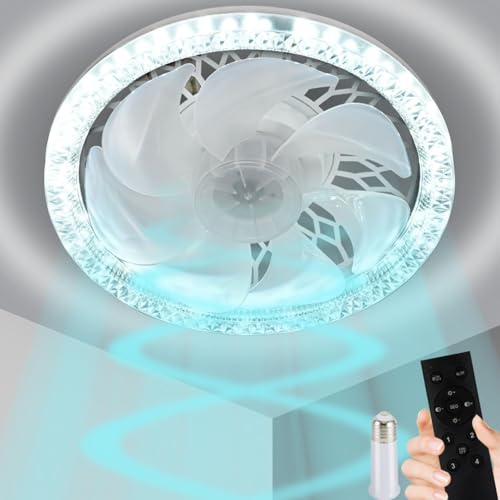 Shengruili Ventilator lampe,Deckenventilator mit LED Licht E27,Deckenventilator mit Beleuchtung 45W,Leiser deckenventilator mit Licht & Fernbedienung für Schlafzimmer Kinderzimmer von Shengruili