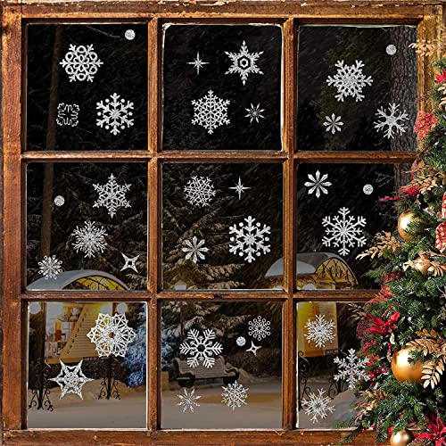 Weihnachts-Fenster Dekoration,Fensterbilder Weihnachten,Schneeflocken Weihnachtsdeko,Weihnachtsdeko,Winter Dekoration,Fensterdeko Schneeflocken,Weihnachten Fensterdeko von Shengruili