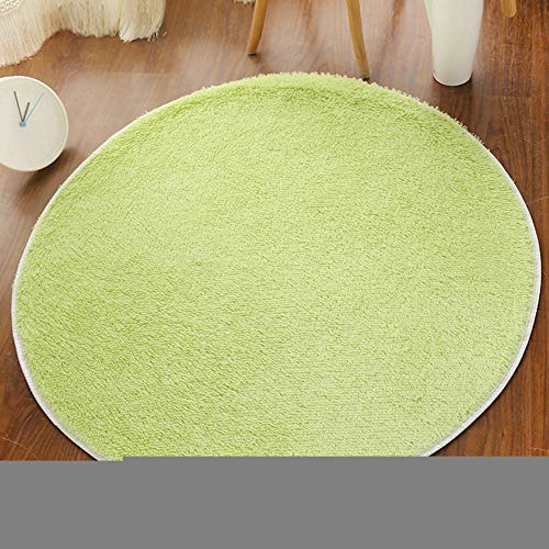 Shengwan Teppich Runder Shaggy Zimmerteppich Waschbar Sitzkissen Teppich für Kinderzimmer, Schlafzimmer, Wohnzimmer Gras-Grün Durchmesser 60cm von Shengwan