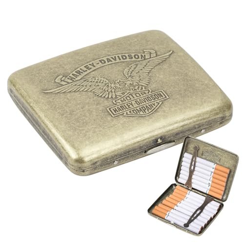 Shengxi Zigarettenetui 20 Zigaretten, Zigarettenbox Tragbare Vintage Zigarettenbox Zigarettenetui Metall Zigarettenetuis für Herren Damen Zigarrenetui mit Geschenkbox (Vintage-Farbe) von Shengxi