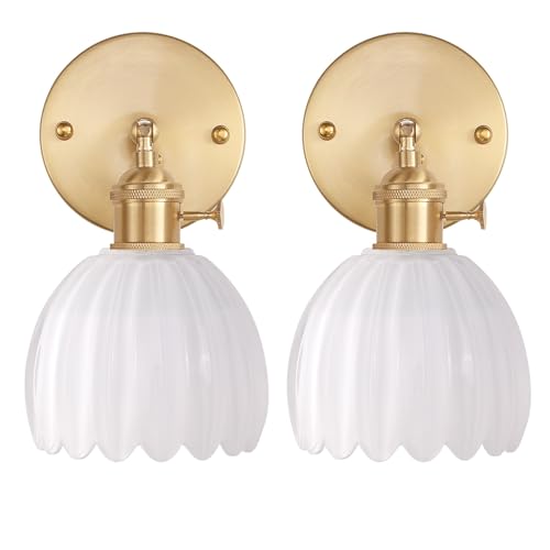 Shenmoyl Vintage Wandleuchte Innen 2 Stück Gold Wandlampe 180° Drehbare mit Schalter und Stecker für Badezimmer Schlafzimmer Flur Wohnzimmer Shenmoyl Vintage Wandleuchte Innen 2 Stück Gold Wandlampe 180° Drehbare mit Schalter und Stecker für Badezimmer Schlafzimmer Flur Wohnzimmer von Shenmoyl