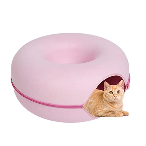 Cat Tunnel Bed | Cat Maze Toy | Cat Tunnels for Indoor Cats, Round Cat Tunnels for Indoor Cats, Appealing Donut Look, Smart Zipper Design von Shenrongtong