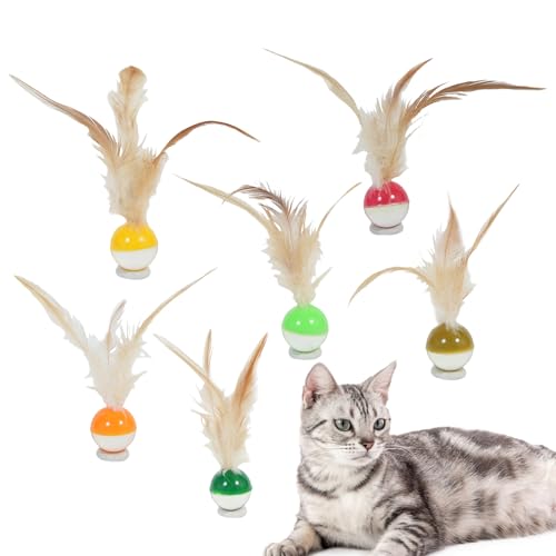 Federnder Katzenball - Mit Fruchtmuster,6 Stück, Spielzeug Für Katzenspiele Zum Apportieren Werfen Jagen Springen Federnder Katzenball - Mit Fruchtmuster,6 Stück, Spielzeug Für Katzenspiele Zum Apportieren Werfen Jagen Springen von Shenrongtong