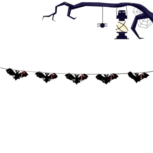 Fledermausgirlande Halloween,Halloweengirlande Banner | 5 x im Dunkeln leuchtende -Girlanden-Banner mit Zuckerstange für Spukhaus | Kaminsims-Wandfensterdekoration für Fledermausgirlande Halloween,Halloweengirlande Banner | 5 x im Dunkeln leuchtende -Girlanden-Banner mit Zuckerstange für Spukhaus | Kaminsims-Wandfensterdekoration für von Shenrongtong