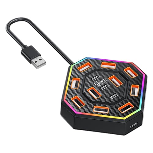 Für Laptops | 13-Fach USB | Elektronik Zubehör RGB Design Für Wohnung Heimschule Studentenwohnheim von Shenrongtong