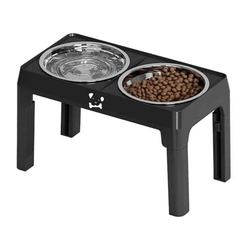 Futterstation für Hunde, rutschfeste Futter- und Wassernäpfe für Hunde, erhöhte Futterstation mit 5 Höhen verstellbar für kleine, mittelgroße und große Rassen, Haustierkatzen, Welpen, Kätzchen von Shenrongtong