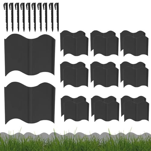 Gartenkanten-Bordüre | Flexible Hofeinfassungen – schützende, abnehmbare Einfassung, Zaunpaneel, Dekoration, Blumenbeet, Barriere für Hof, Hinterhof, Rasen, Terrasse, Blumenbeet, Einfahrt Gartenkanten-Bordüre | Flexible Hofeinfassungen – schützende, abnehmbare Einfassung, Zaunpaneel, Dekoration, Blumenbeet, Barriere für Hof, Hinterhof, Rasen, Terrasse, Blumenbeet, Einfahrt von Shenrongtong