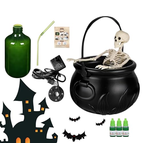 Halloween Cauldron - Retro-Design Beleuchteter HexenMit Duftverbreiter - Vollständiges -Set Als Partyzubehör Für Tisch-Kamin Innenbereich Außenbereich Wohnzimmer Holiday-Atmosphäre von Shenrongtong