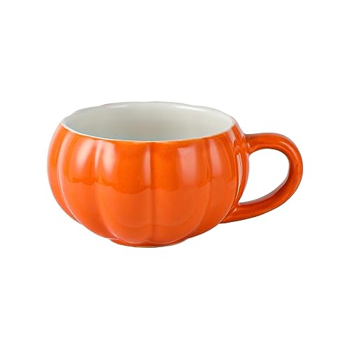 Halloween-Kürbis-Tasse, niedliche Keramik-Kürbis-Tasse, lustige Keramik-Kaffeetasse, Kürbis-Teetassen, Glatte Glasur, Trinkzubehör für Tee, Kaffee, Milch und heiße Getränke von Shenrongtong