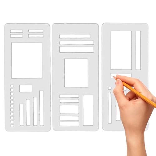 Handgemachte flexible Aufzeichnungsvorlage, Journaling-Zeichenvorlage Lineal, transparente Planerschablone, Planerschablonen-Set für Dot Grid Journals von Shenrongtong