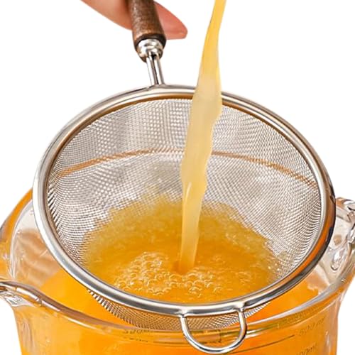Netzsieb, feines Sieb - Extra feines Netzsieb | Edelstahl wiederverwendbarer Handheld -Sifter -Skimmer mit Holzgriff, zum Kochen, Brauen, Braten, lockerem Tee, Matcha, Reiswaschen und Netzsieb, feines Sieb - Extra feines Netzsieb | Edelstahl wiederverwendbarer Handheld -Sifter -Skimmer mit Holzgriff, zum Kochen, Brauen, Braten, lockerem Tee, Matcha, Reiswaschen und von Shenrongtong