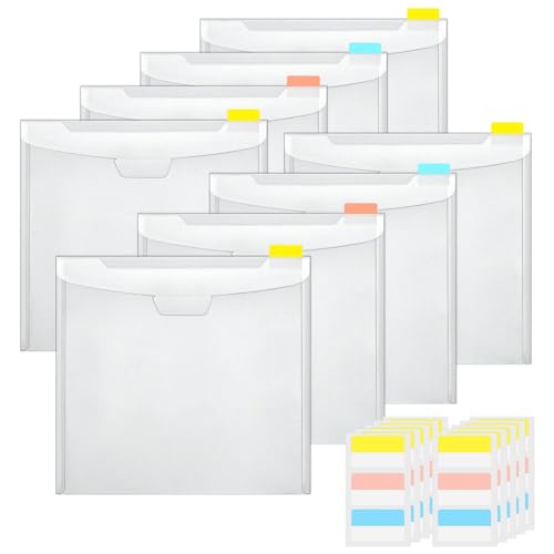 Papieraufbewahrung für Scrapbooks, transparent, 30,5 x 30,5 cm, mit Haftindex-Tabs, für Kunst und Handwerk, Scrapbook-Papier-Organisation von Shenrongtong
